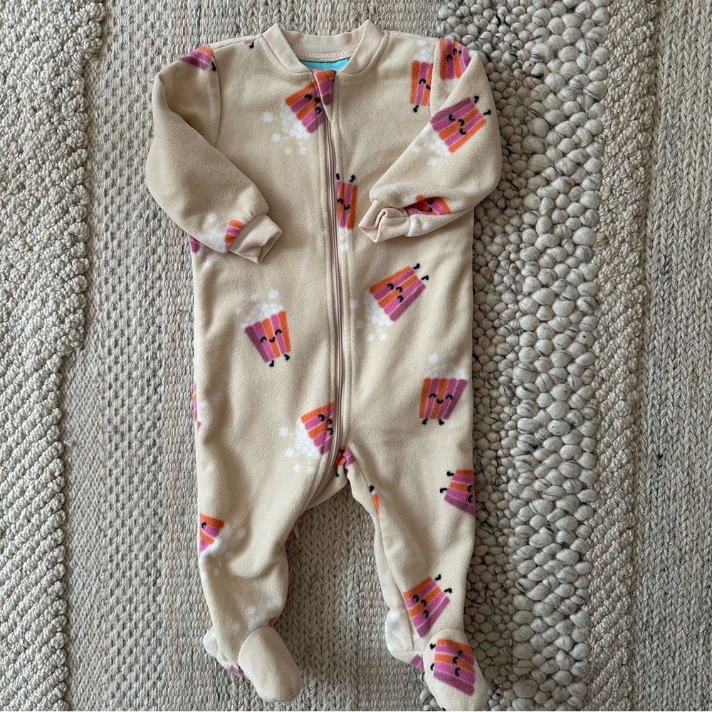 [3/$18] Cozy Cream Pekkle Fleece Footie Sleeper